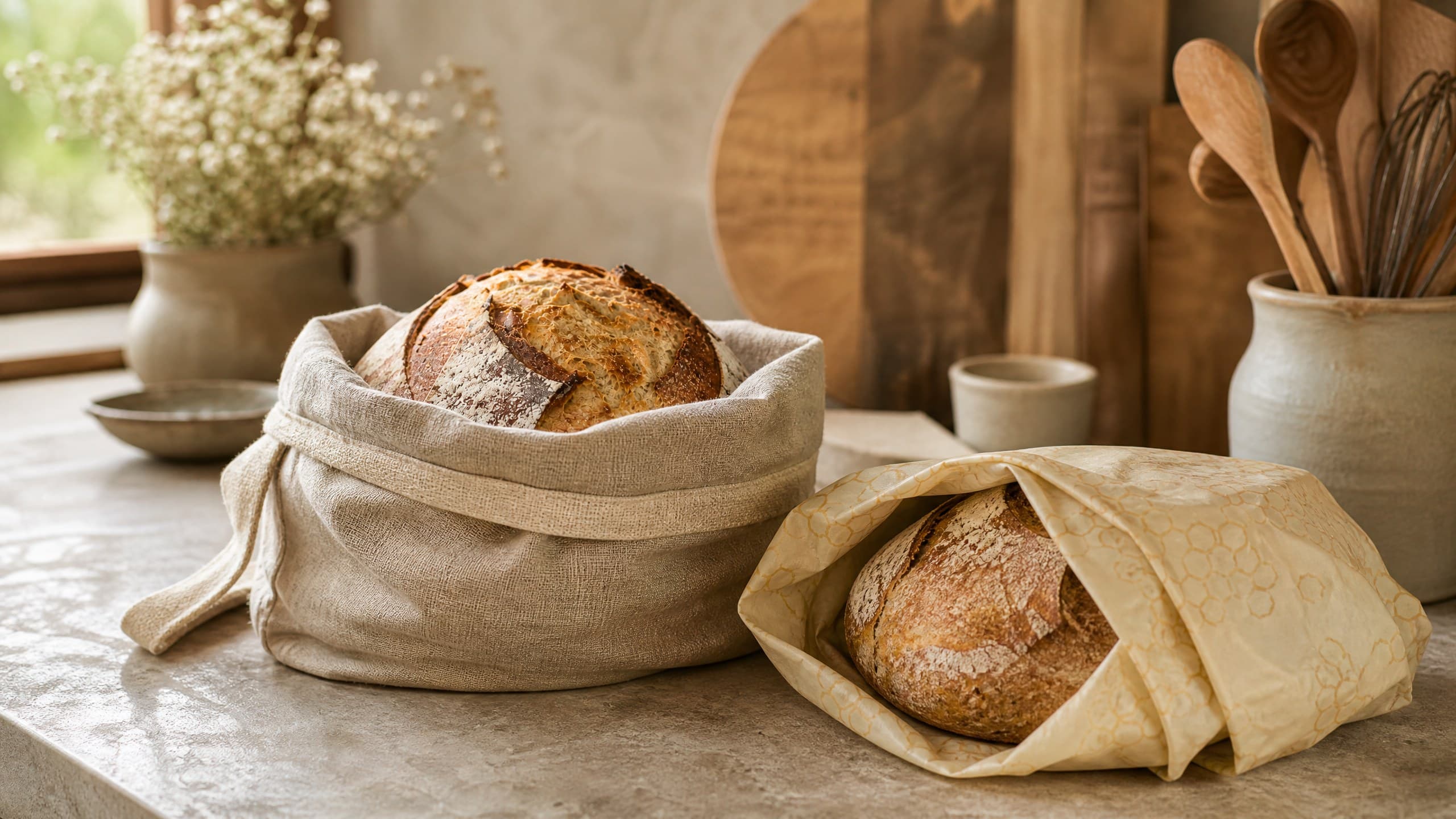 Best Bread Bags for Storing Sourdough — gear photographed on a warm cream background