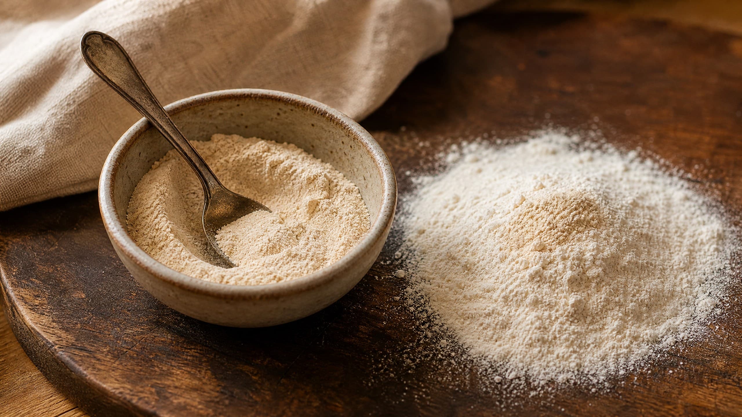 Diastatic Malt Powder in Sourdough: What It Does guide illustrated on a warm cream background