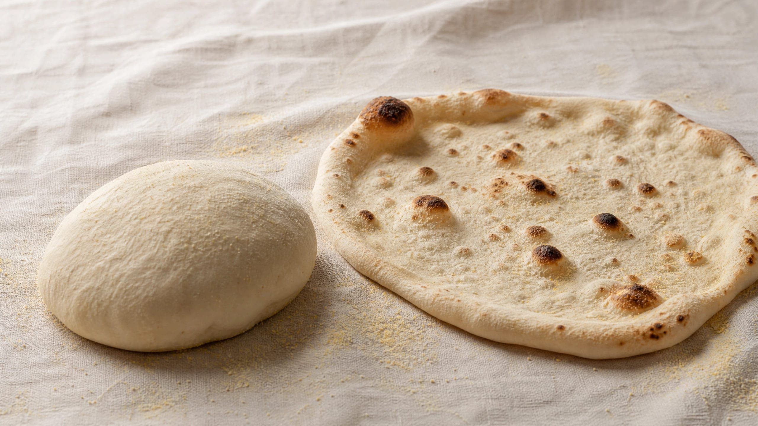Warm sourdough discard pizza dough made with sourdough discard