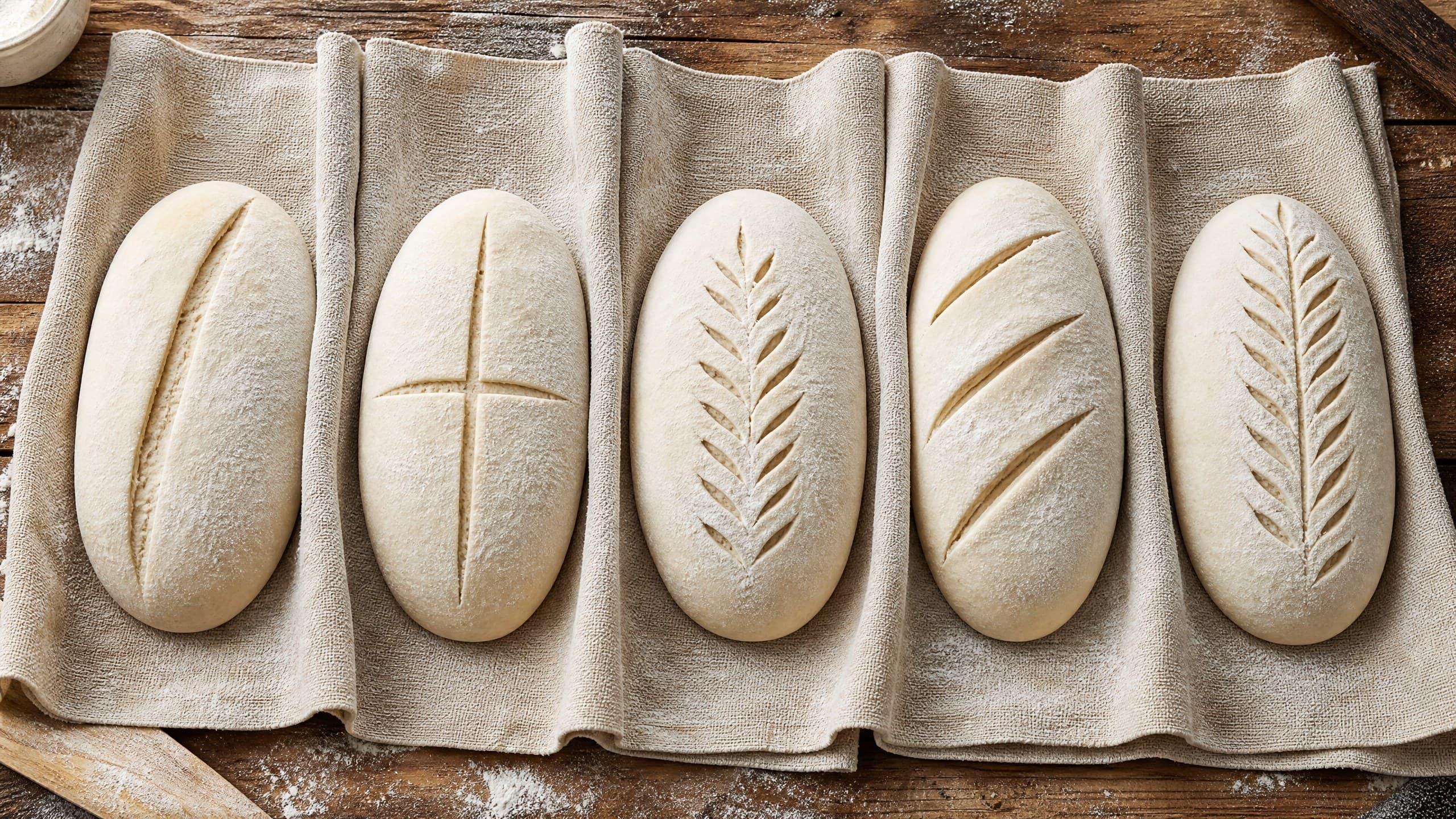 Sourdough Scoring Designs: A Beginner's Guide guide illustrated on a warm cream background