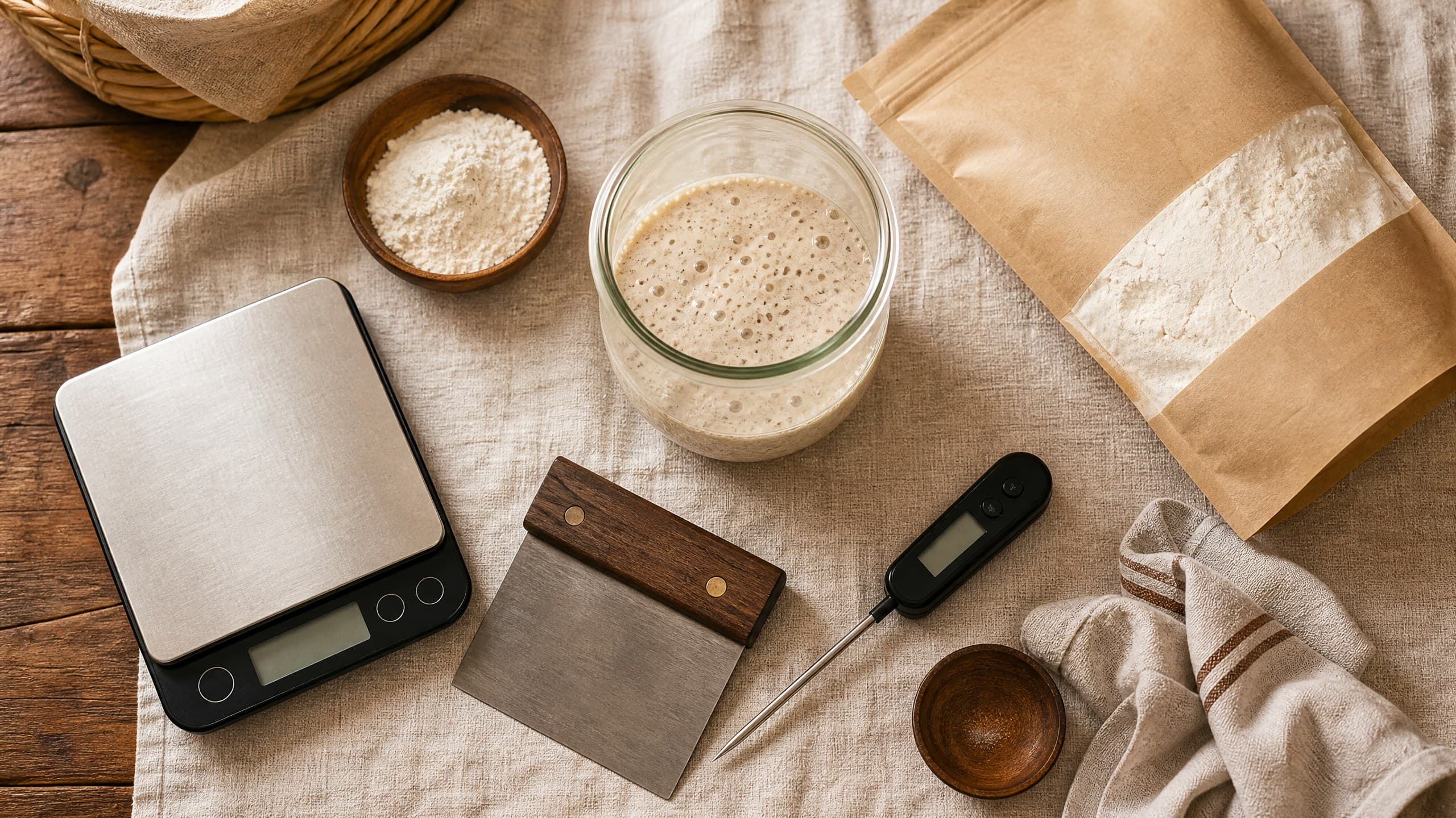 Best Sourdough Starter Kit — gear photographed on a warm cream background