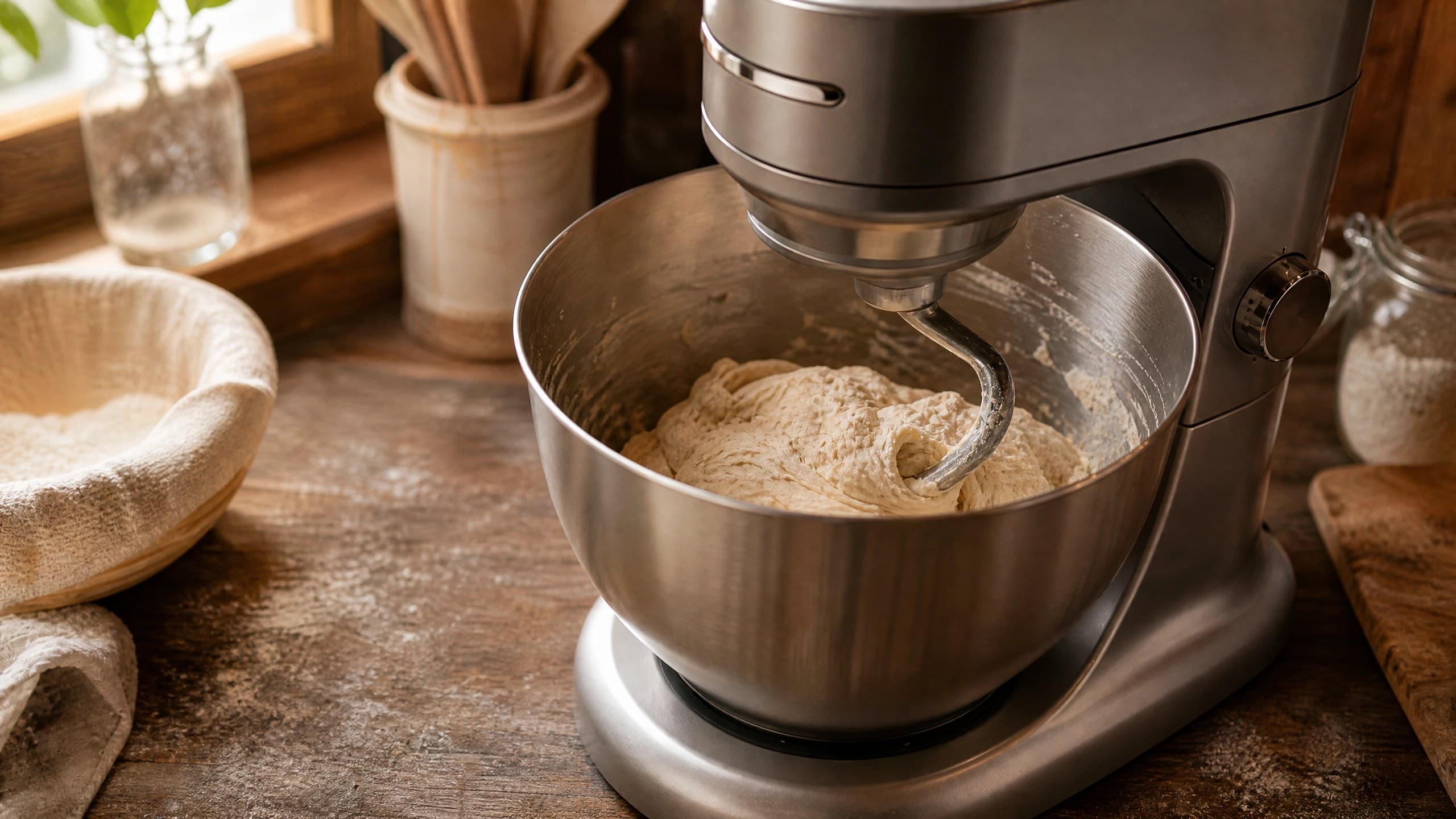 Best Stand Mixer for Sourdough (Dough Mixer) — gear photographed on a warm cream background