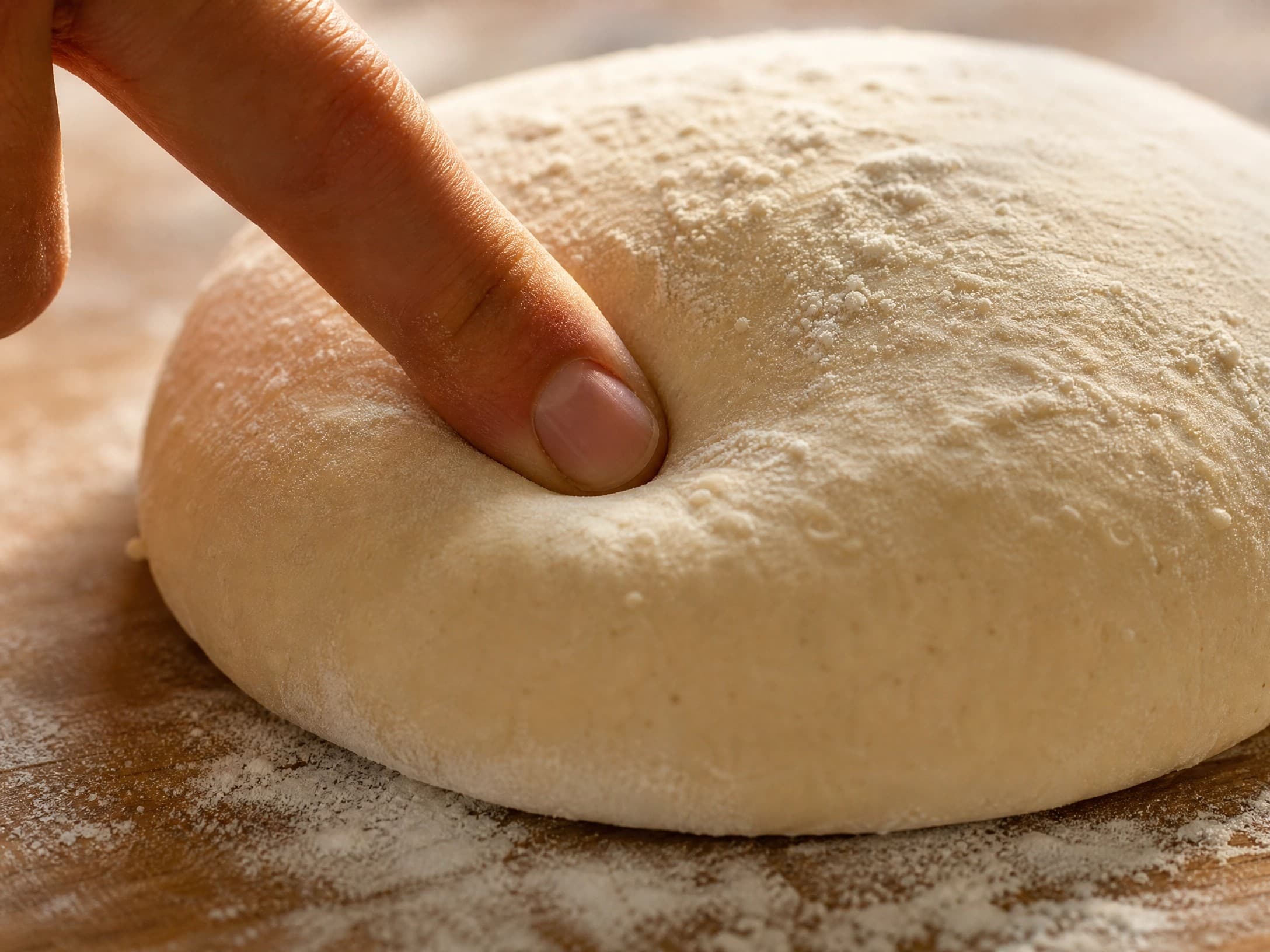 The Dough Poke Test: How to Tell When Dough Is Proofed guide illustrated on a warm cream background