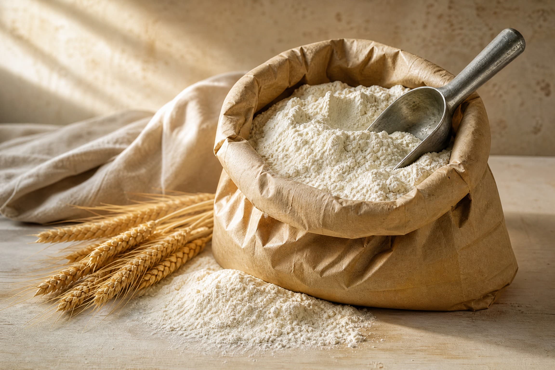 Sourdough Bread Flour: Protein, Blends, and Best Choices guide illustrated on a warm cream background