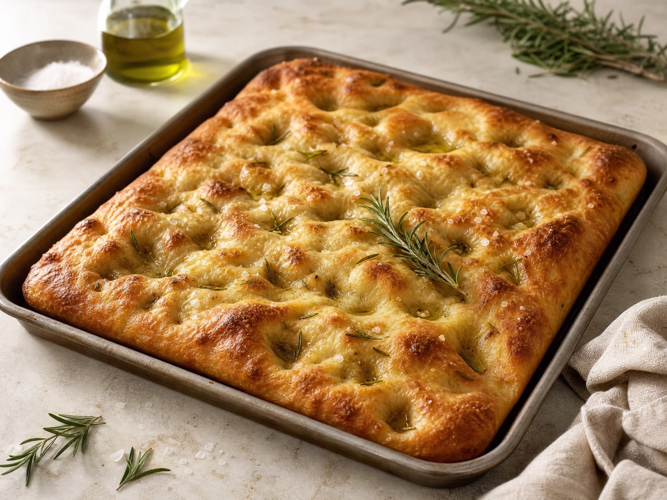 Warm sourdough discard focaccia made with sourdough discard