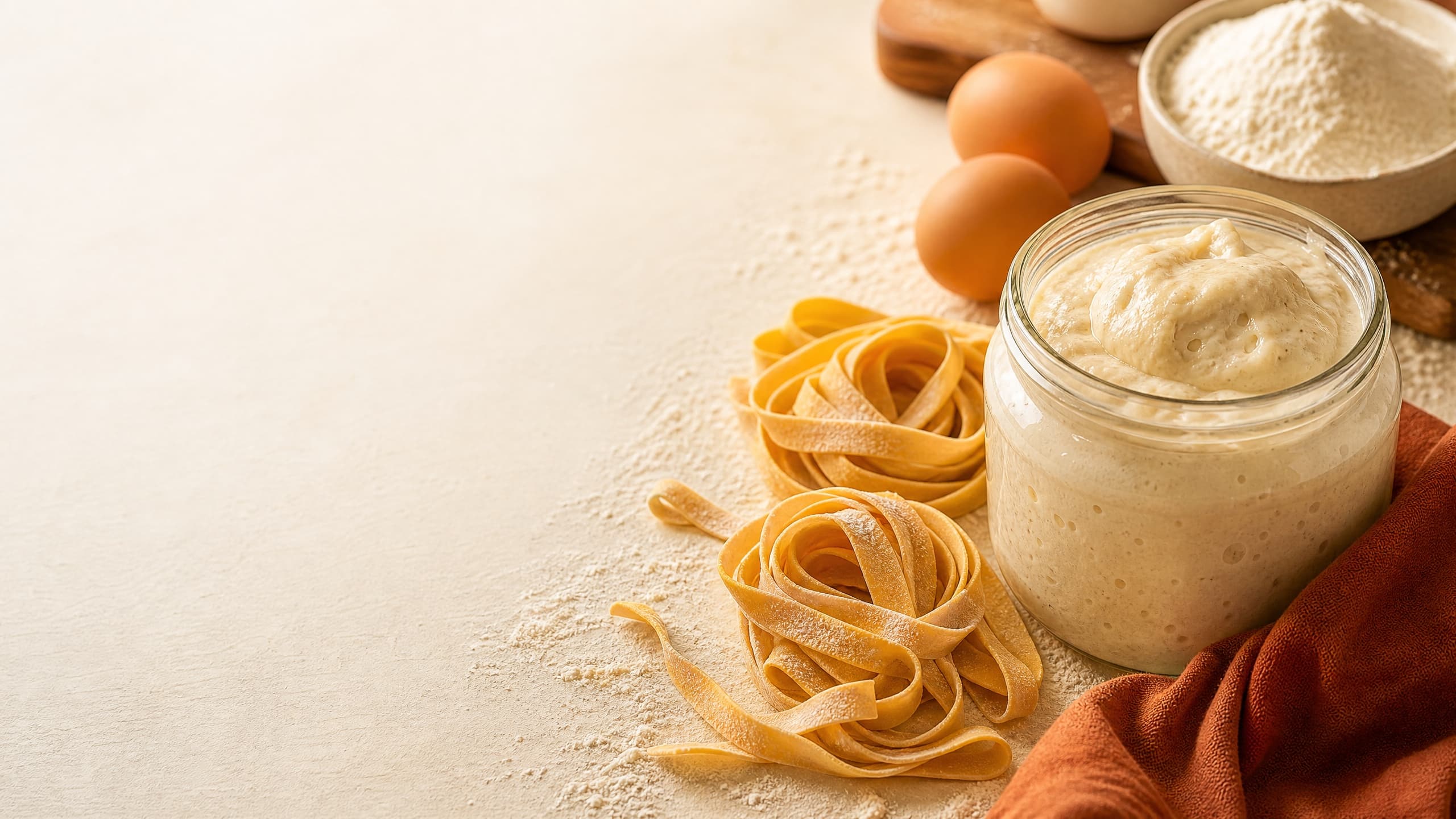 Warm sourdough discard pasta: the zero-waste fresh noodle made with sourdough discard