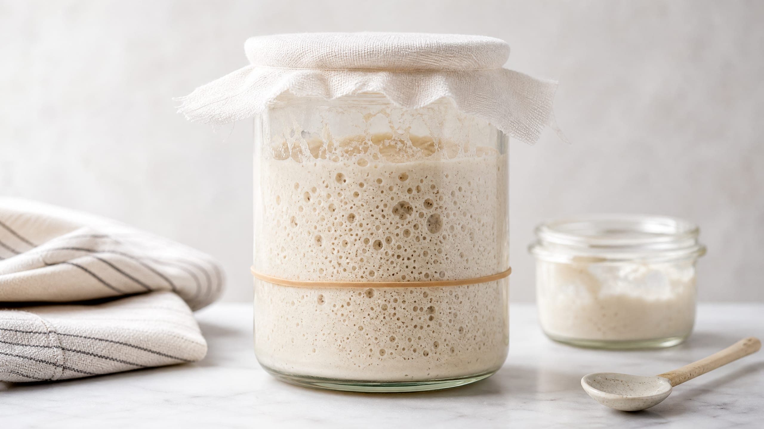 Best Sourdough Starter Jar — gear photographed on a warm cream background